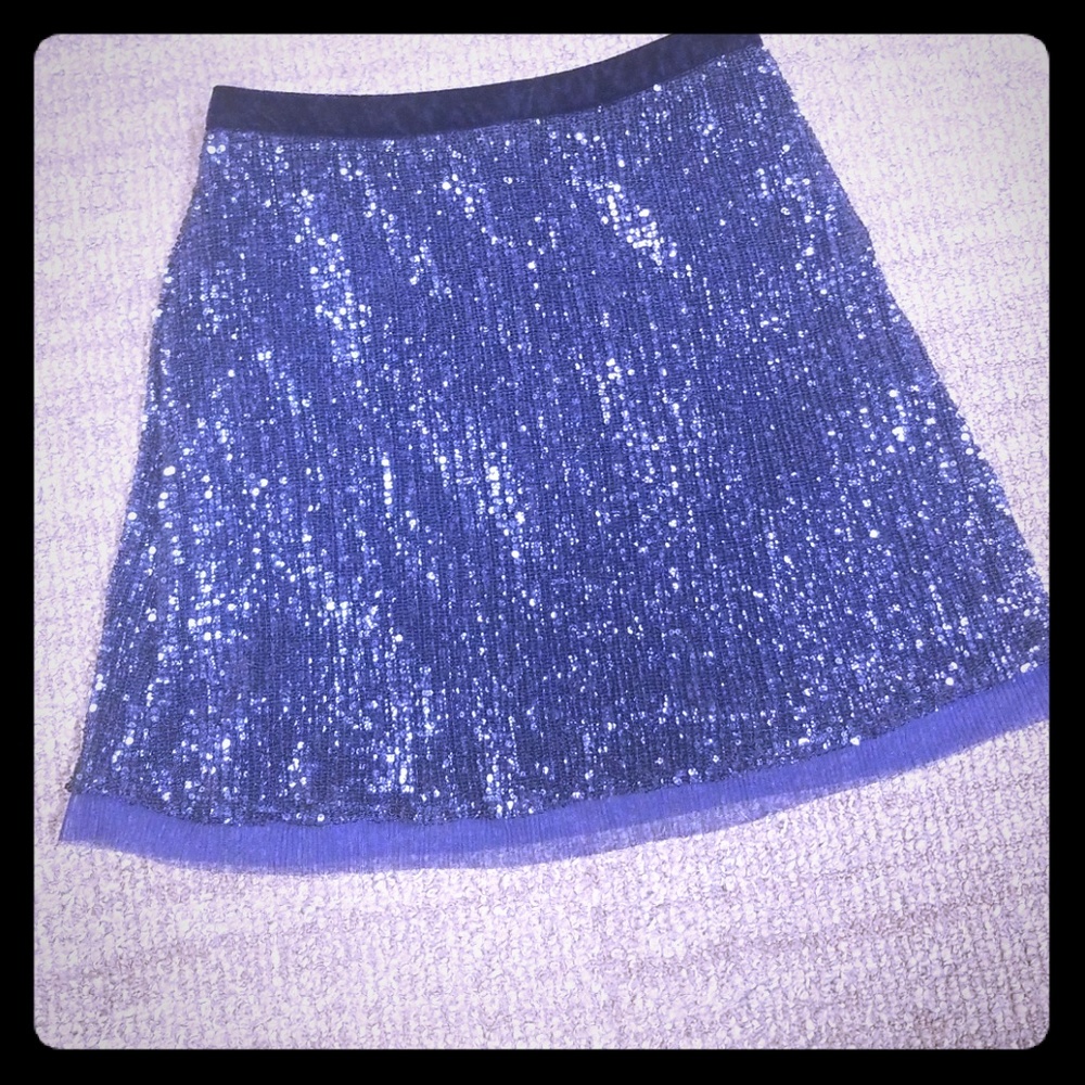 Velvet & Mesh Sequin Mini Skirt, Free People, sz 0